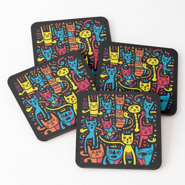 Item preview, Popart style Feline Surprise: The Colorful Cats - pop art tribute designed and sold by Moisky Art.