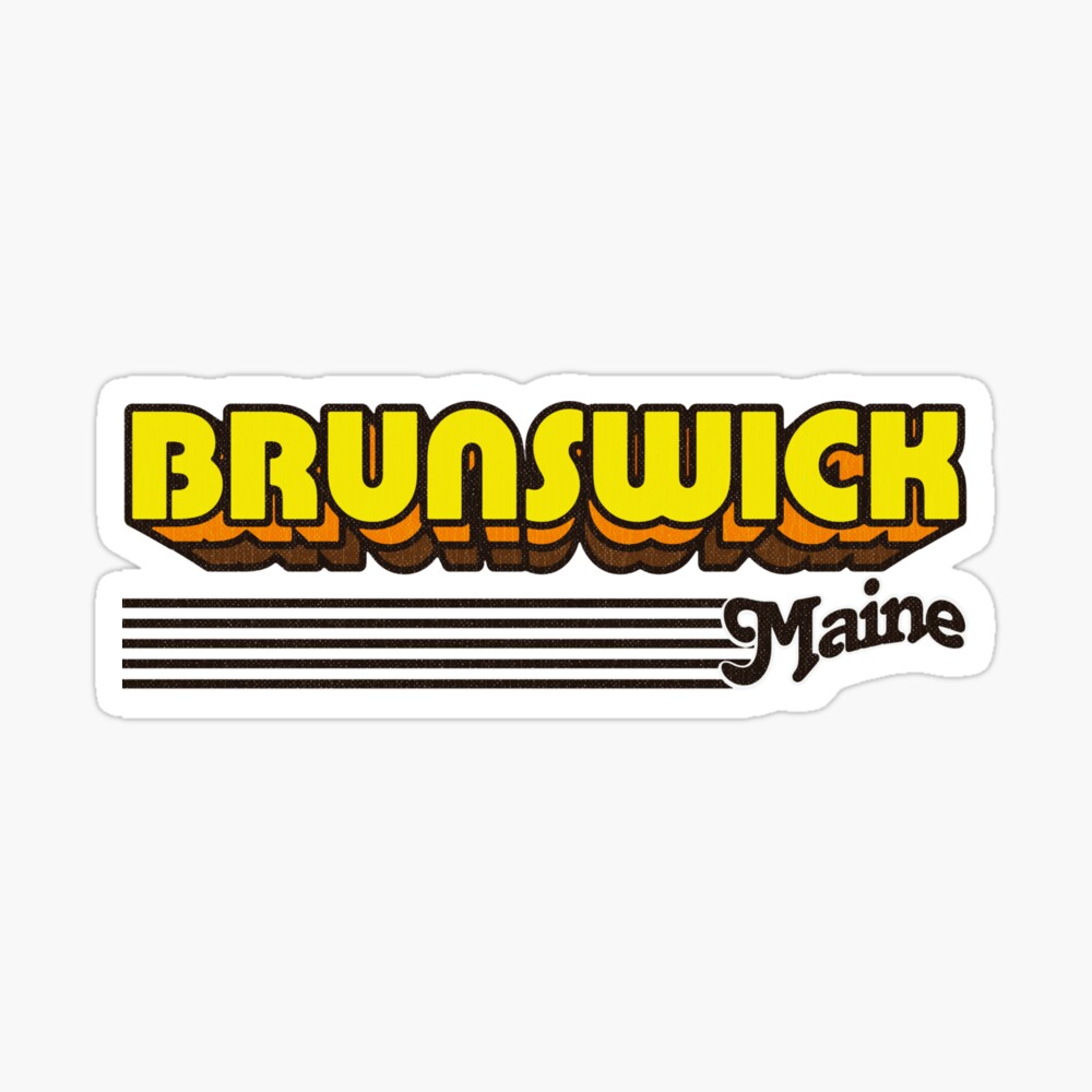 Brunswick, Maine | Retro Stripes Sticker