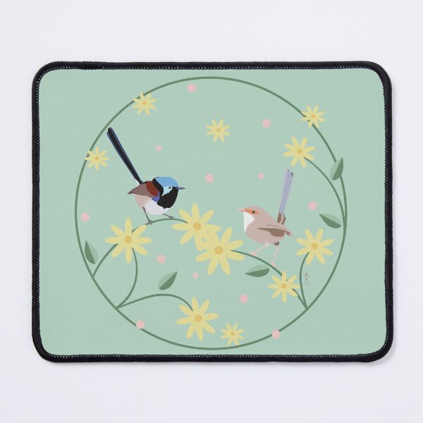 Item preview, Fairy wrens and yellow daisies designed and sold by Aakheperure.