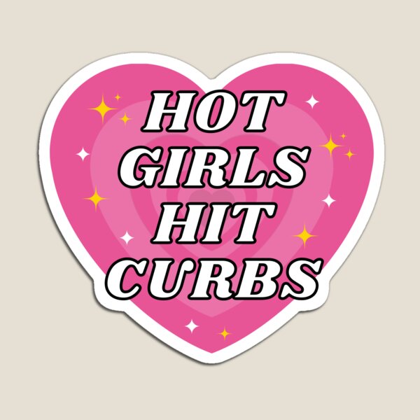 Aperçu de l'œuvre Hot Girls Hit Curbs, pare-chocs de voiture drôle créée et vendue par yass-art.