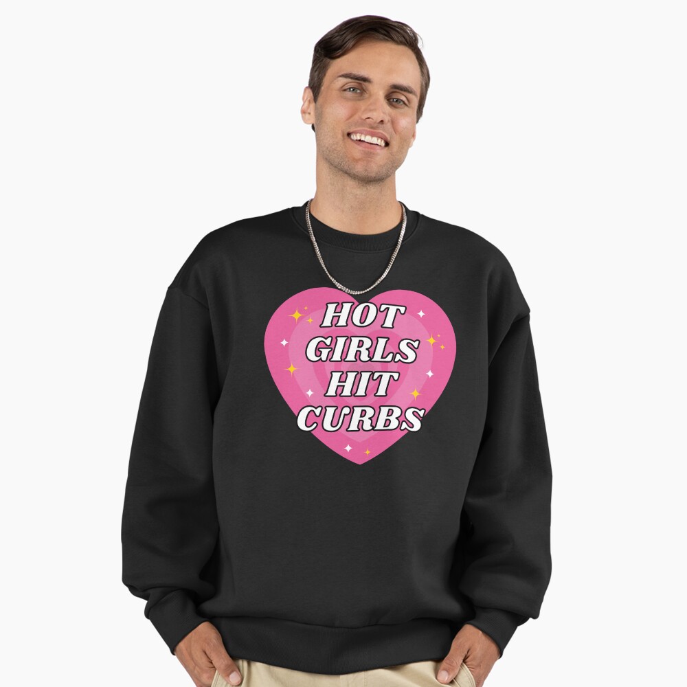 Hot Girls Hit Curbs, Funny Car Bumper  Sticker