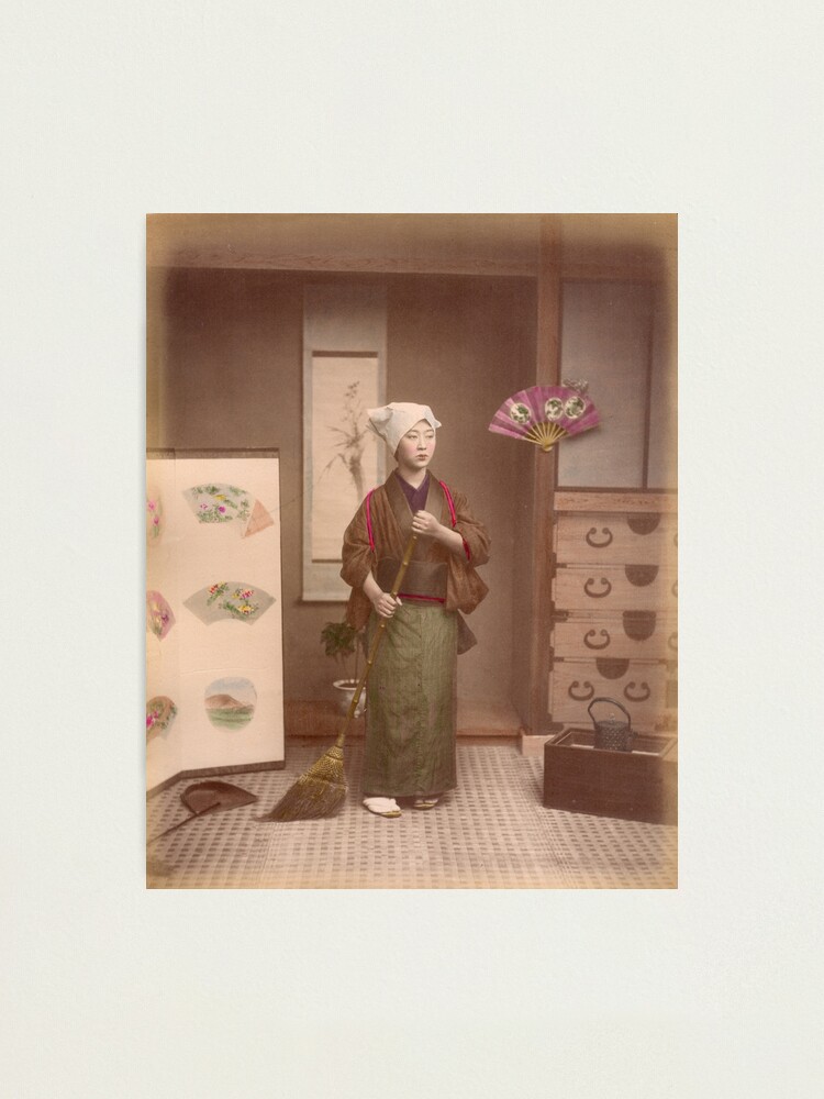 Alternate view of Japanese girl sweeping Photographic Print