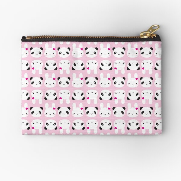 Super Cute Kawaii Bunny and Panda (Pink) Zipper Pouch