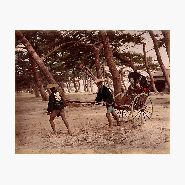 Jinrikisha - Meiji Japan Photographic Print
