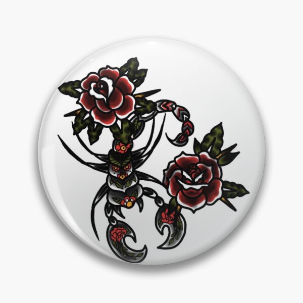 Item preview, Traditional scorpion tattoo with roses  designed and sold by SidneySSS.