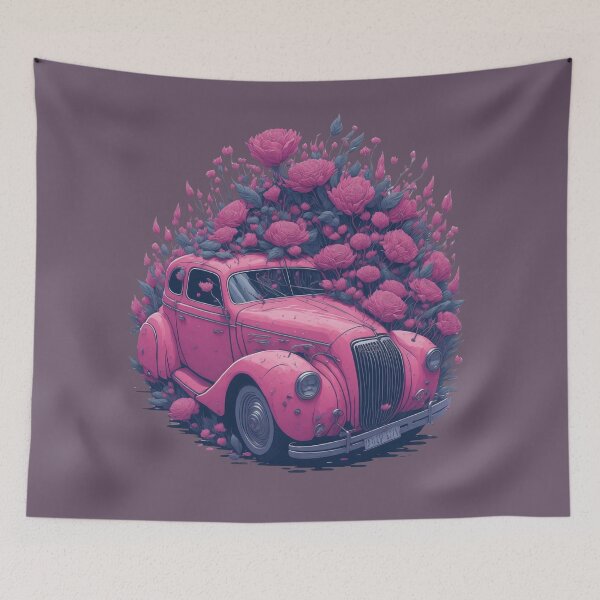 Item preview, My pink  vintage flower car designed and sold by Ersha-Design.