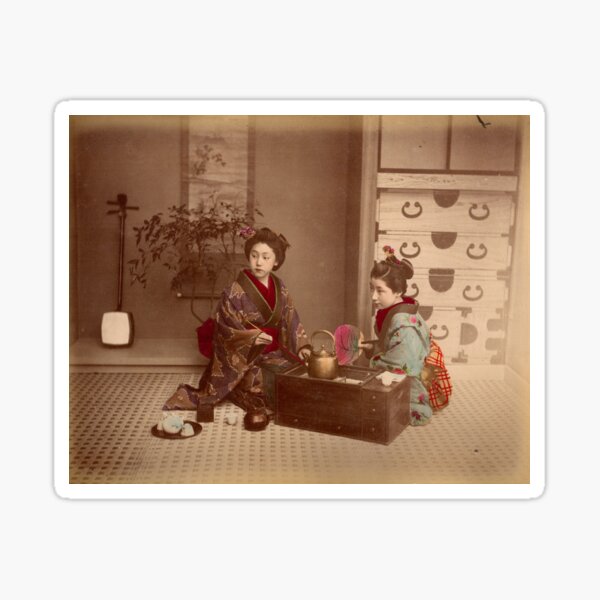 Japanese girls, meiji period, Japan Sticker