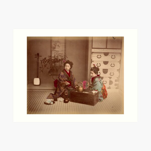 Japanese girls, meiji period, Japan Art Print