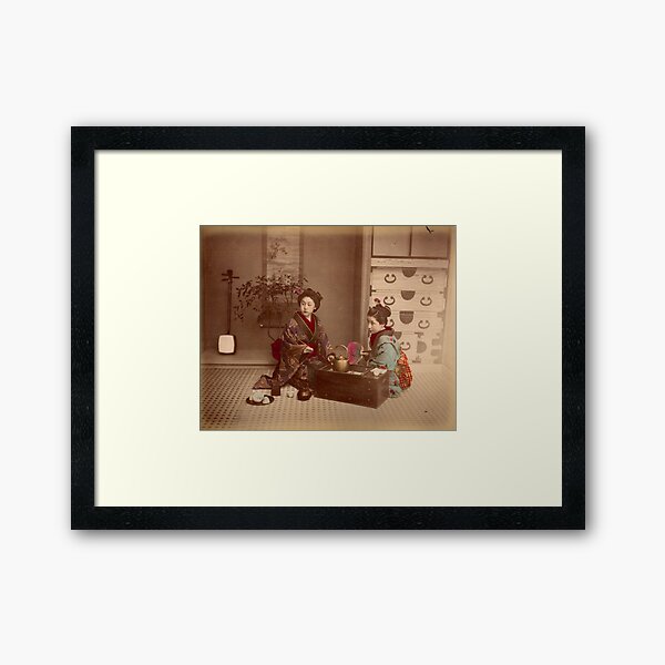 Japanese girls, meiji period, Japan Framed Art Print