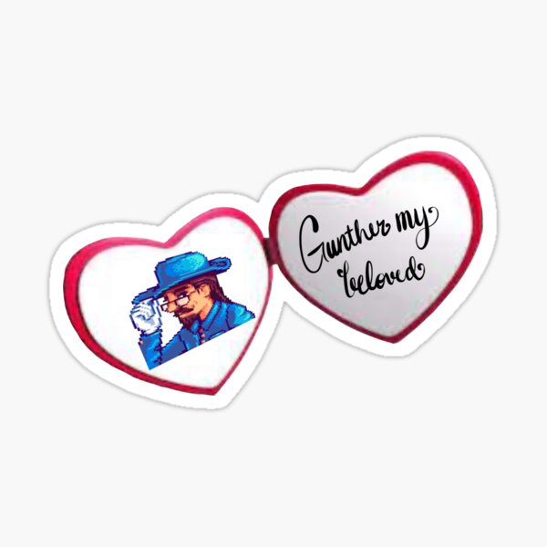 Artikel-Vorschau von „Gunther, mein Geliebter“ Stardew Valley Heart Medaillon Meme, designt und verkauft von luna-n-bub.