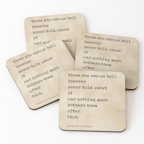 Item preview, Those who escape hell - Charles Bukowski Quote - Literature - Typewriter Print - Vintage designed and sold by Studio Grafiikka.