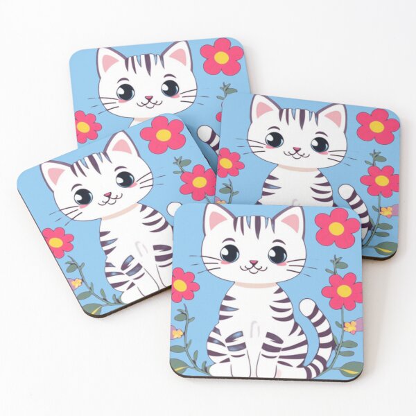 Item preview, Kitty with flowers  designed and sold by Roxburylane.