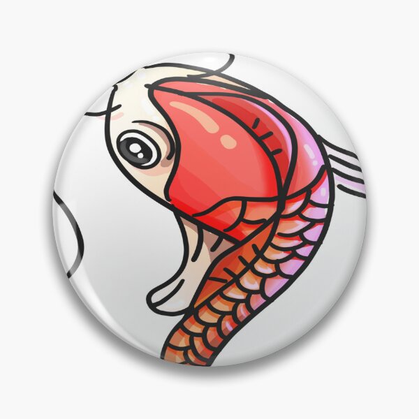 Item preview, pink carp with long black beard designed and sold by IrisLivingston.