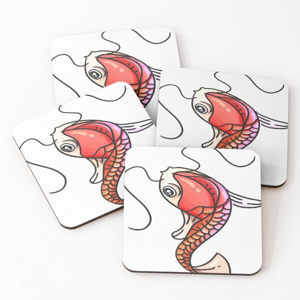 Item preview, pink carp with long black beard designed and sold by IrisLivingston.