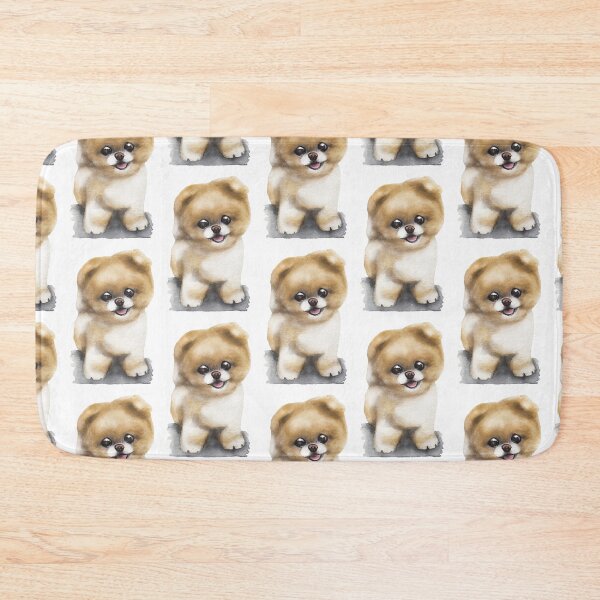 Item preview, Fuzzy Pomeranian puppy watercolour painting designed and sold by Funsize-Art.