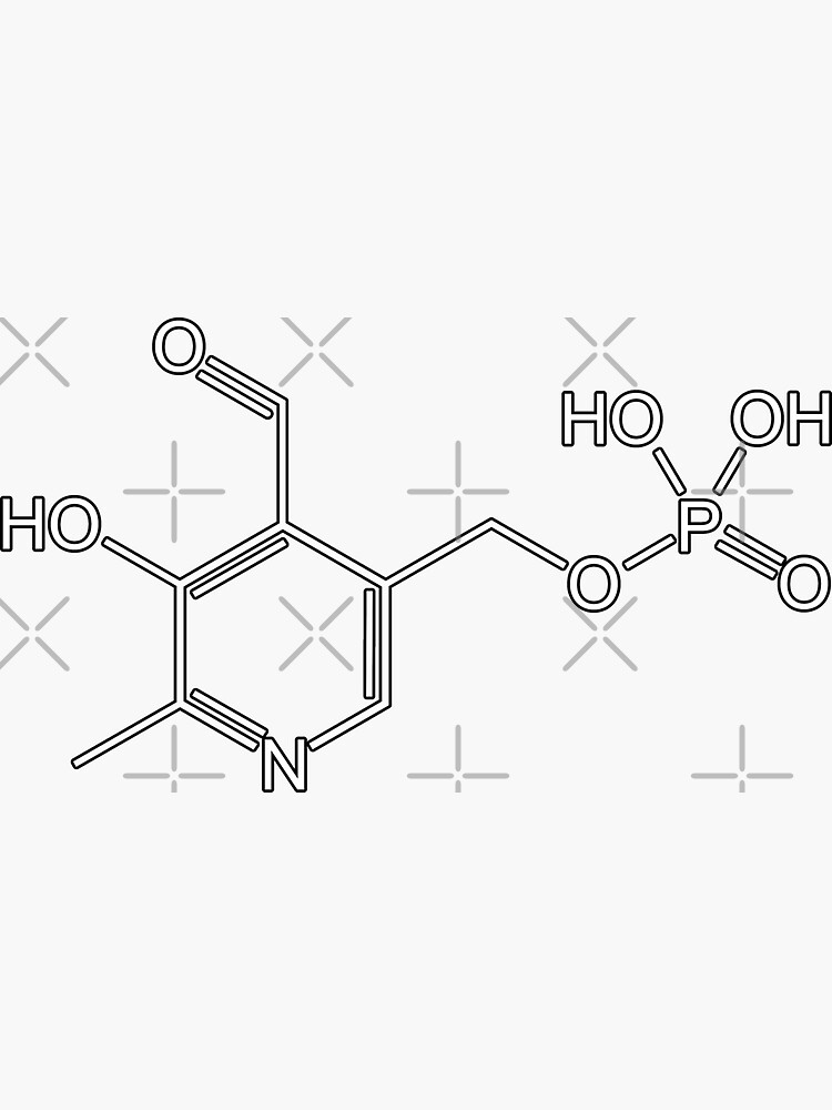 "Vitamin B6 Pyridoxal Phosphate C8H10NO6P" Sticker for Sale by Zeeph