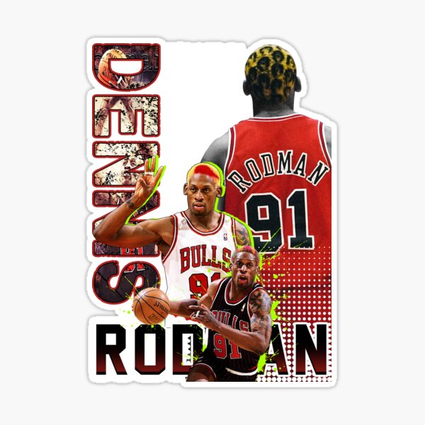 Mitchell & Ness Women's Dennis Rodman Chicago Bulls Slap Sticker Crop