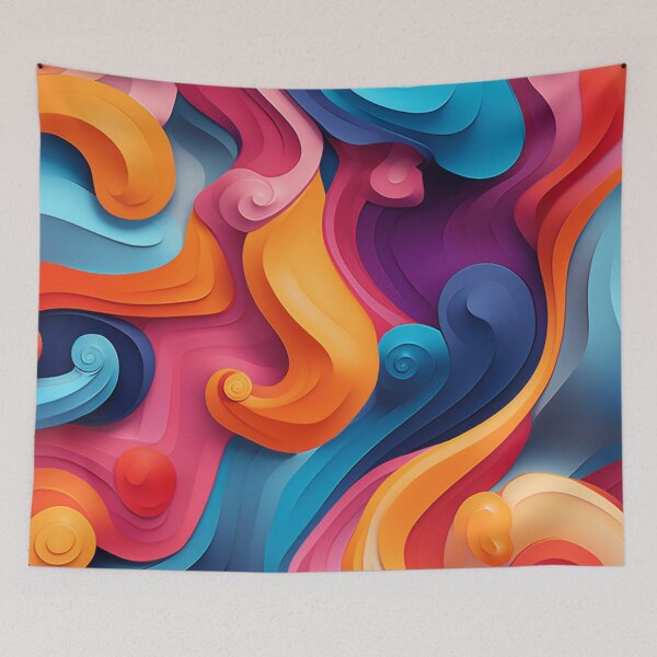 Item preview, Colorful Watercolor Curves designed and sold by SBD-Shop.