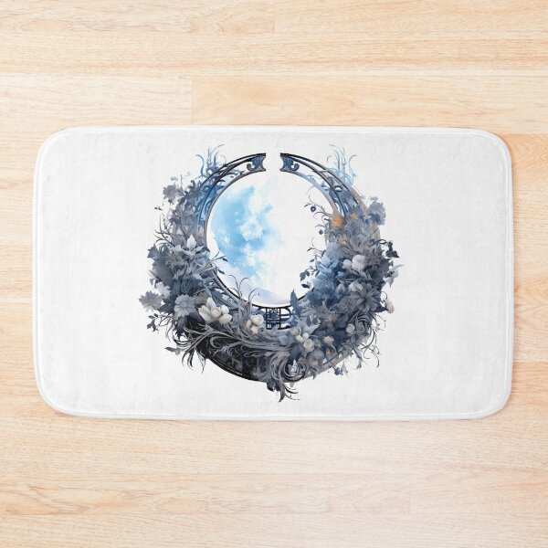 Item preview, Enchanting Floral Blue Moon Motif Illustration, Celestial Magic designed and sold by ShreyaaArts.