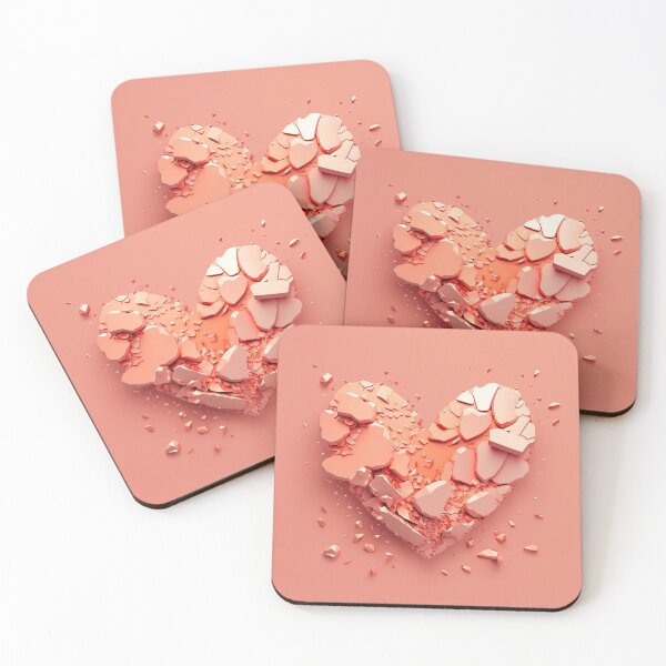Item preview, Pink heart cracks designed and sold by EarthandEase.
