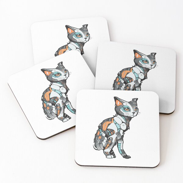 Item preview, Futuristic Multicolor Cats #32 robot cat designed and sold by SOVISART.