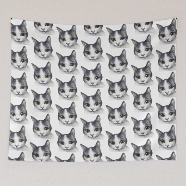 Item preview, Sweet cat face watercolour painting designed and sold by Funsize-Art.