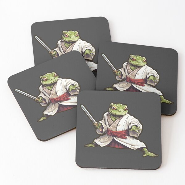 Item preview, samurai frog, japanese frog art designed and sold by ArtHideaway.