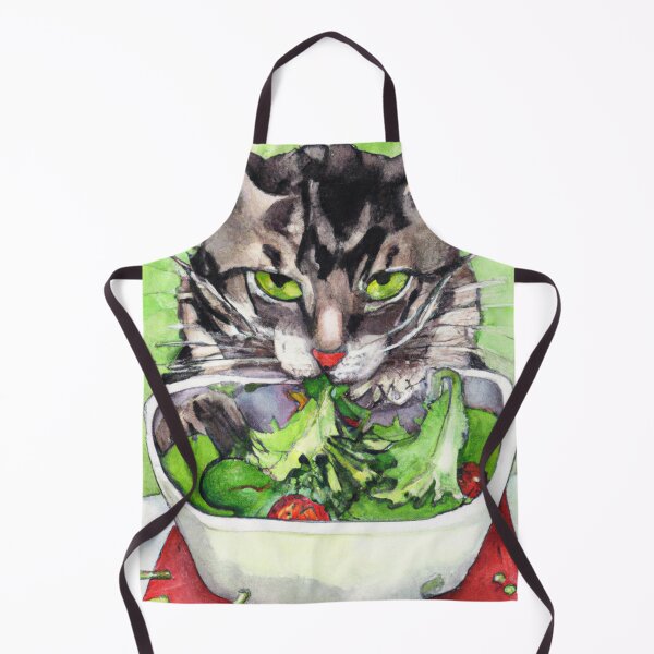 Item preview, Cat eating a bowl of salad-Edited AI generated art designed and sold by Frostp.