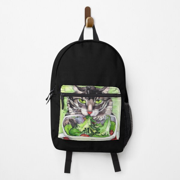 Item preview, Cat eating a bowl of salad-Edited AI generated art designed and sold by Frostp.