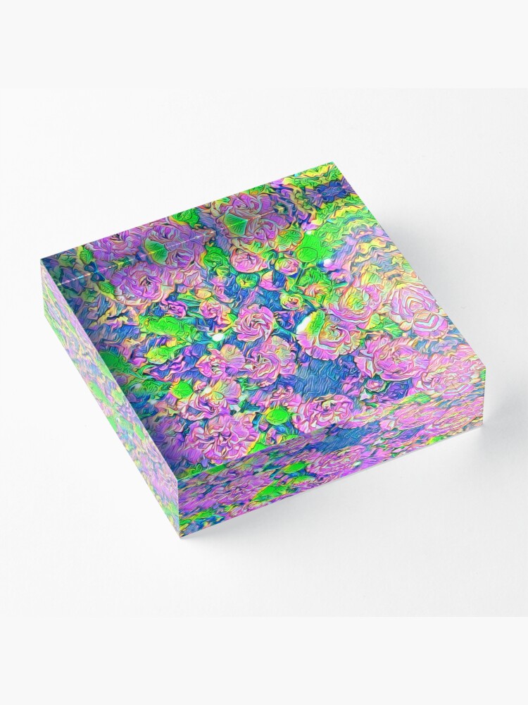 Alternate view of Abstract Flowers Acrylic Block