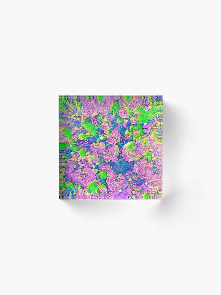 Alternate view of Abstract Flowers Acrylic Block