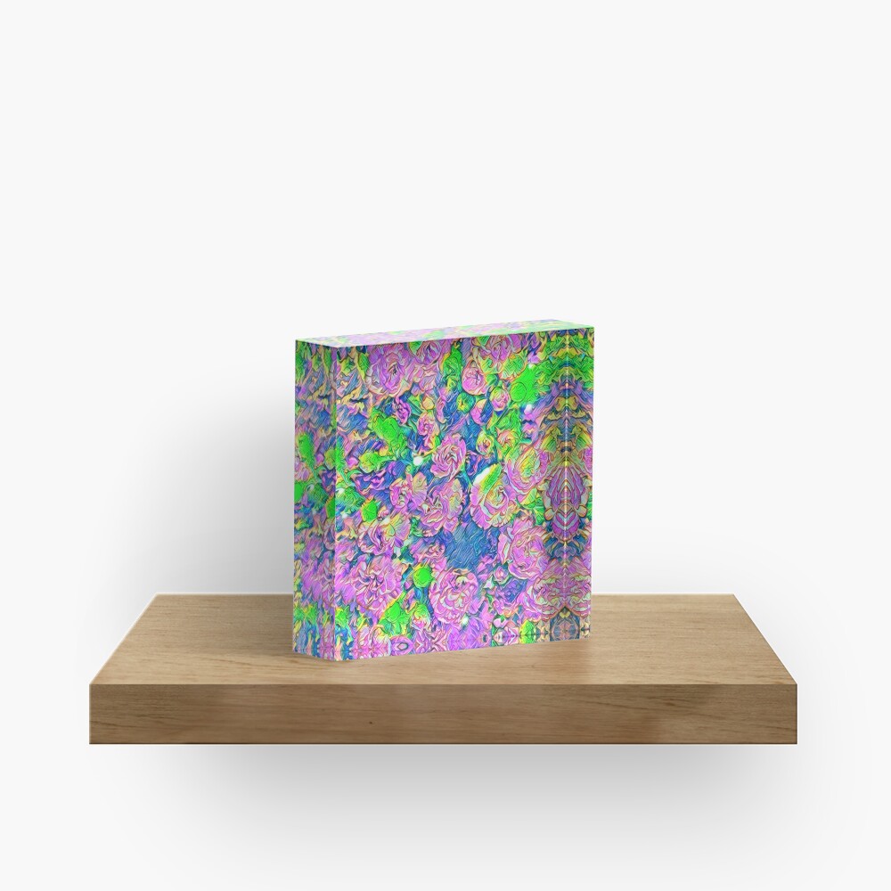 Abstract Flowers Acrylic Block