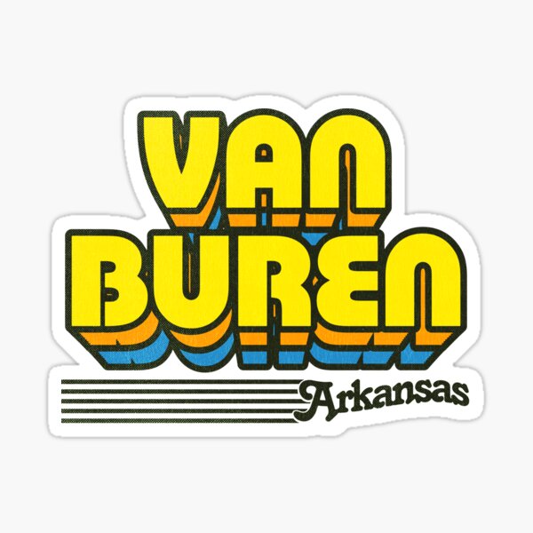 "Van Buren, Arkansas Retro Stripes" Sticker for Sale by retroready