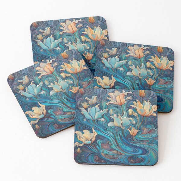 Item preview, Flowers Tulips Lilies Fairy Art Nouveau designed and sold by druidwolfart.