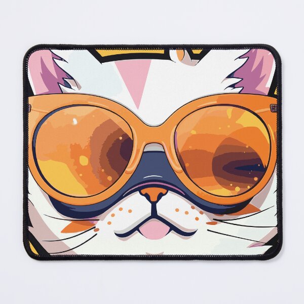Aperçu de l'œuvre Lunettes jaunes Futuristic Multicolor Cats #41 créée et vendue par SOVISART.