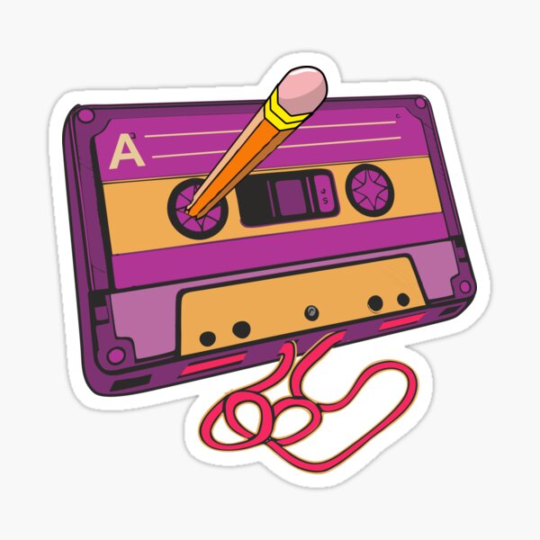 Item preview, 80s Cassette Tape Pencil Retro Vintage 1980s Throwback  designed and sold by alenaz.