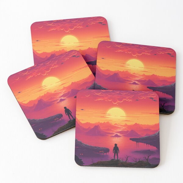 Item preview, Scifi gamer inspired retro 16bit pixel art sunset scene designed and sold by PixelPatternsUK.