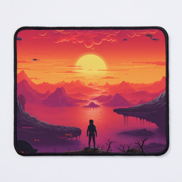 Item preview, Scifi gamer inspired retro 16bit pixel art sunset scene designed and sold by PixelPatternsUK.
