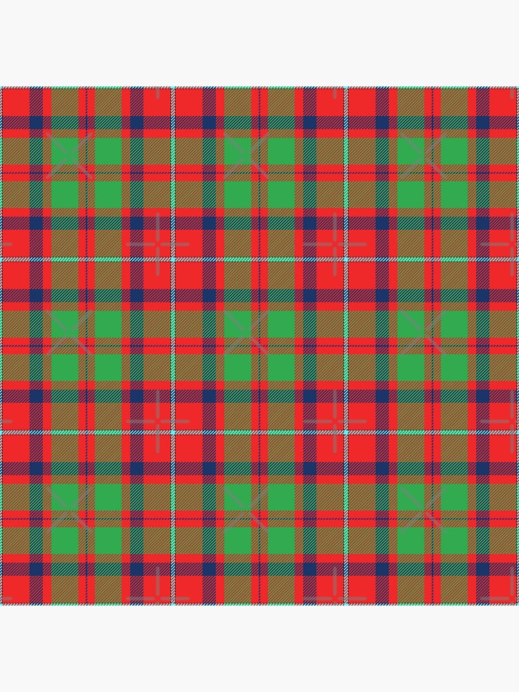 Sticker Red Tartan Plaid Design