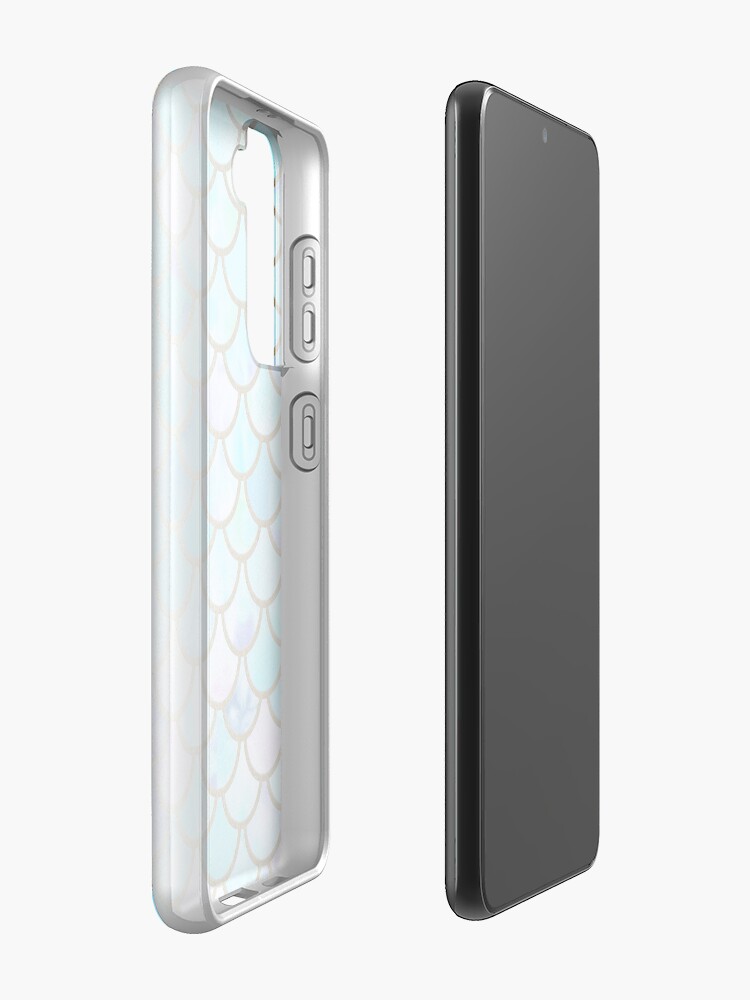 Alternate view of Teal and Blue Watercolor Faux Glitter Mermaid Scales Case & Skin for Samsung Galaxy