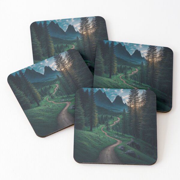 Item preview, A Winding Mountain Biking Trail through a Forested Mountain Landscape, Ai Generated Art designed and sold by AiGens.