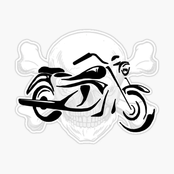 harley davidson motocycle skull bikers  Sticker for Sale by