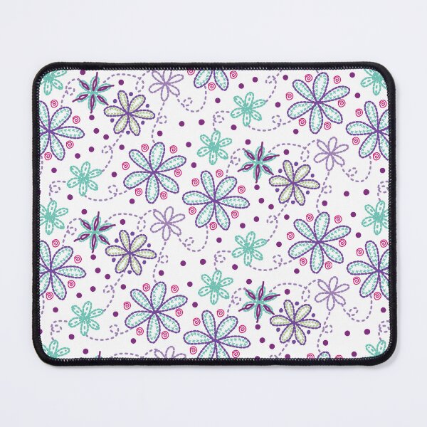 Item preview, Faux Embroidery Floral in Mulberry, Purple and Jade Green designed and sold by Aureusglow.