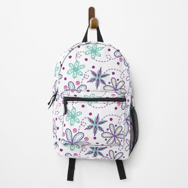Item preview, Faux Embroidery Floral in Mulberry, Purple and Jade Green designed and sold by Aureusglow.