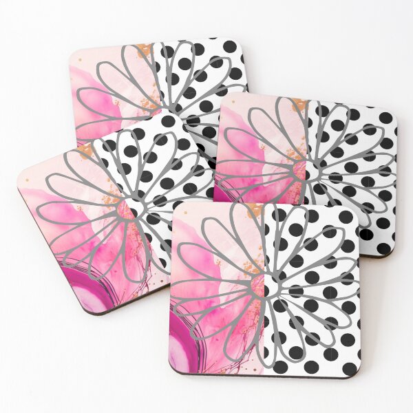 Item preview, White and Pink Marble Flower and Dots  designed and sold by emilykidder.