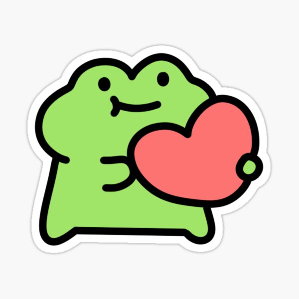 Image via We Heart It  # frog #green #kawaii #red #san…