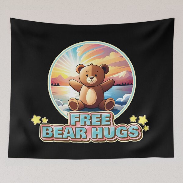 Item preview, Free Bear Hugs - Cute Pastel Colors Aesthetic for Plush Bear Lovers and Huggers Ver1 designed and sold by thecatcouch.