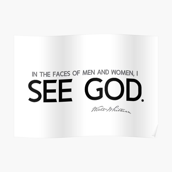 I see God - walt whitman Poster