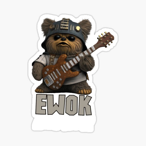 Vista previa del artículo con la obra «Ewok And Roll Guitarra Divertida», diseñado y vendido por katharina-mathe.