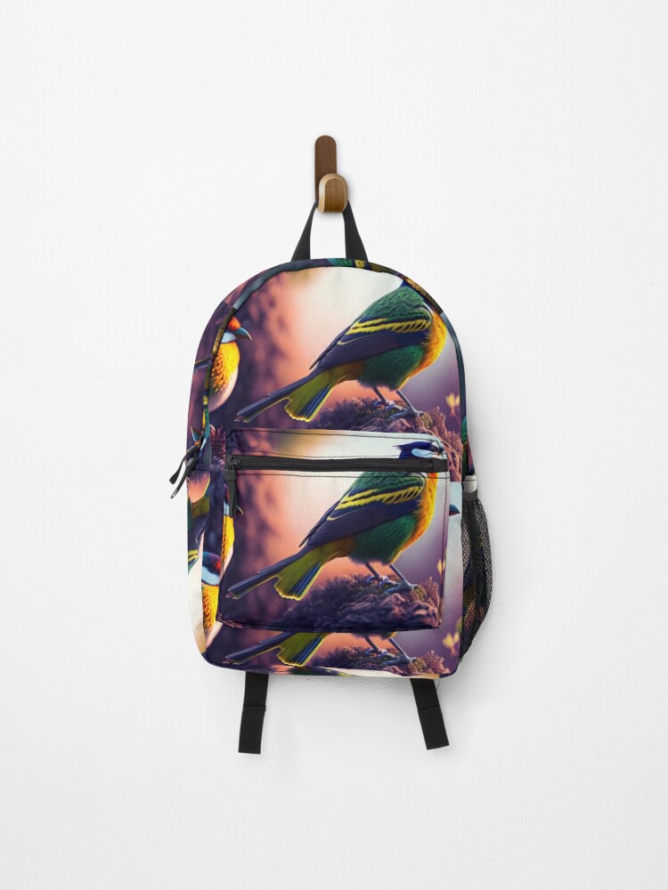 Thumbnail 1 of 3, Backpack, Colorful bird designed and sold by M-Y-A-R-T-.
